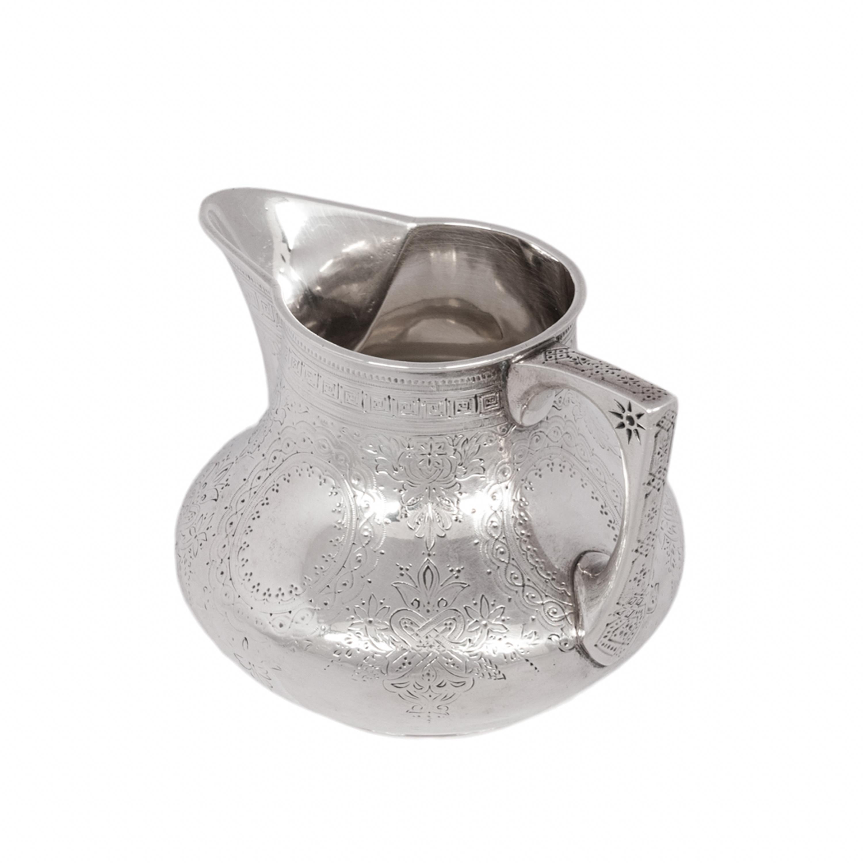 Antique Aesthetic Movement Sterling Silver Tea Set Barnard Brothers London 1878 For Sale 10