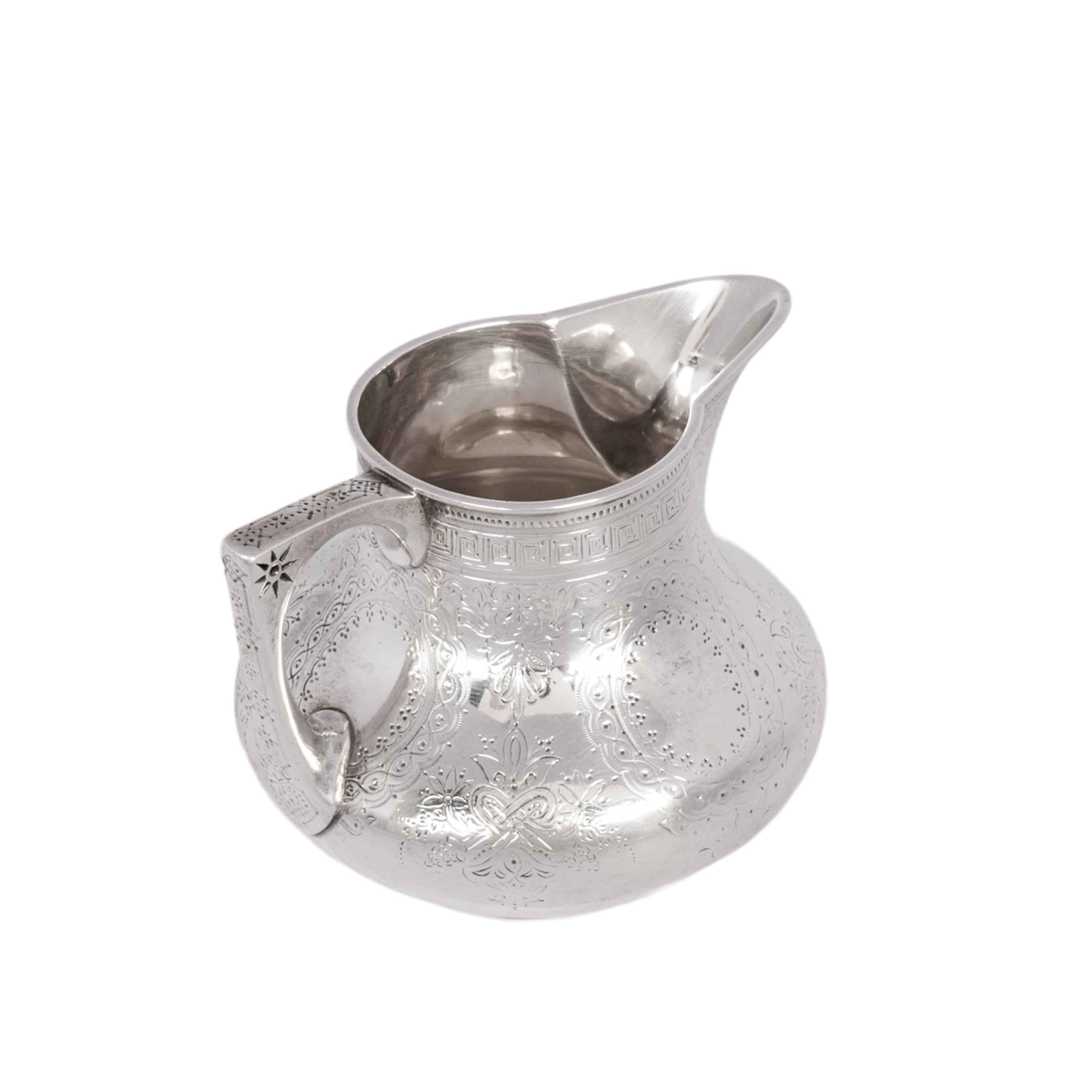 Antique Aesthetic Movement Sterling Silver Tea Set Barnard Brothers London 1878 For Sale 11