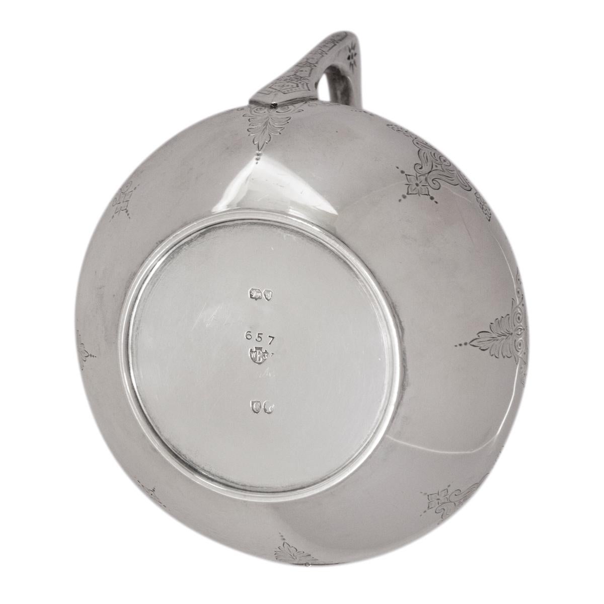 Antique Aesthetic Movement Sterling Silver Tea Set Barnard Brothers London 1878 For Sale 13
