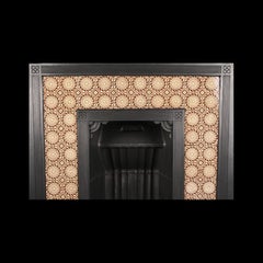 Antique Aesthetic Movement Victorian tiled fireplace insert, by Thomas Jeckyll.