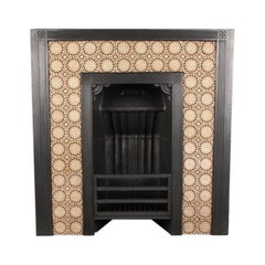 Antique Aesthetic Movement Victorian tiled fireplace insert, by Thomas Jeckyll.