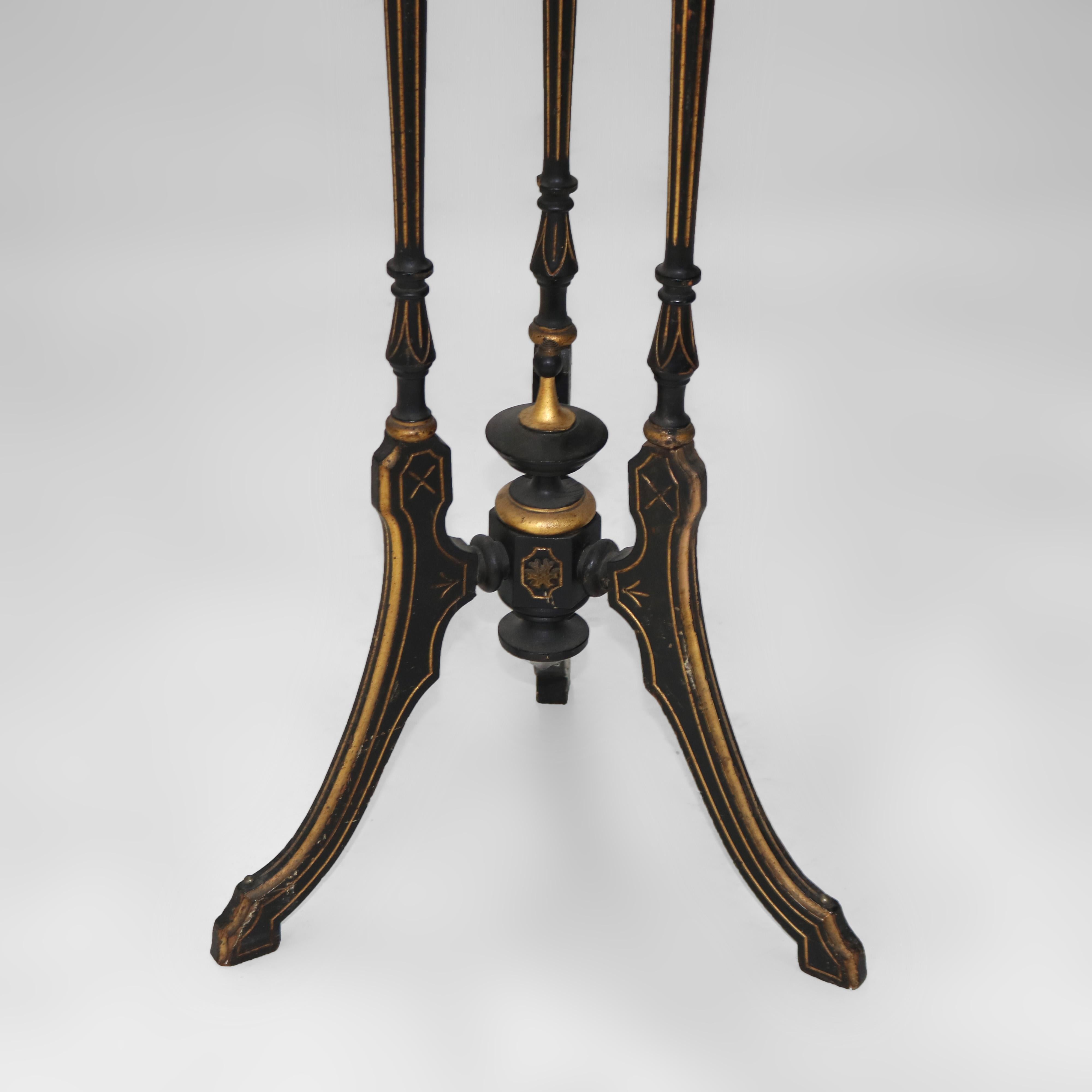 Antique Aesthetic Parcel Gilt & Ebonized Marble Top Fern Stand C1890 5