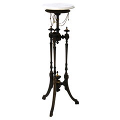Antique Aesthetic Parcel Gilt & Ebonized Marble Top Fern Stand C1890
