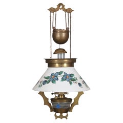 Antique Aesthetic Period Hurricane Parlor Oil Lamp Pendant Light Chandelier 