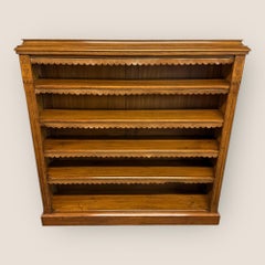 Antique Aesthetic Style Large Late Victorian Golden Oak 4 Shelves Open Bookcase