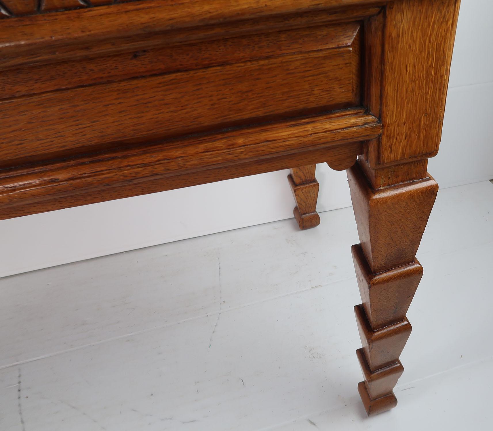 19th Century Antique Aesthetic Style Oak Library Table or Desk, circa 1900