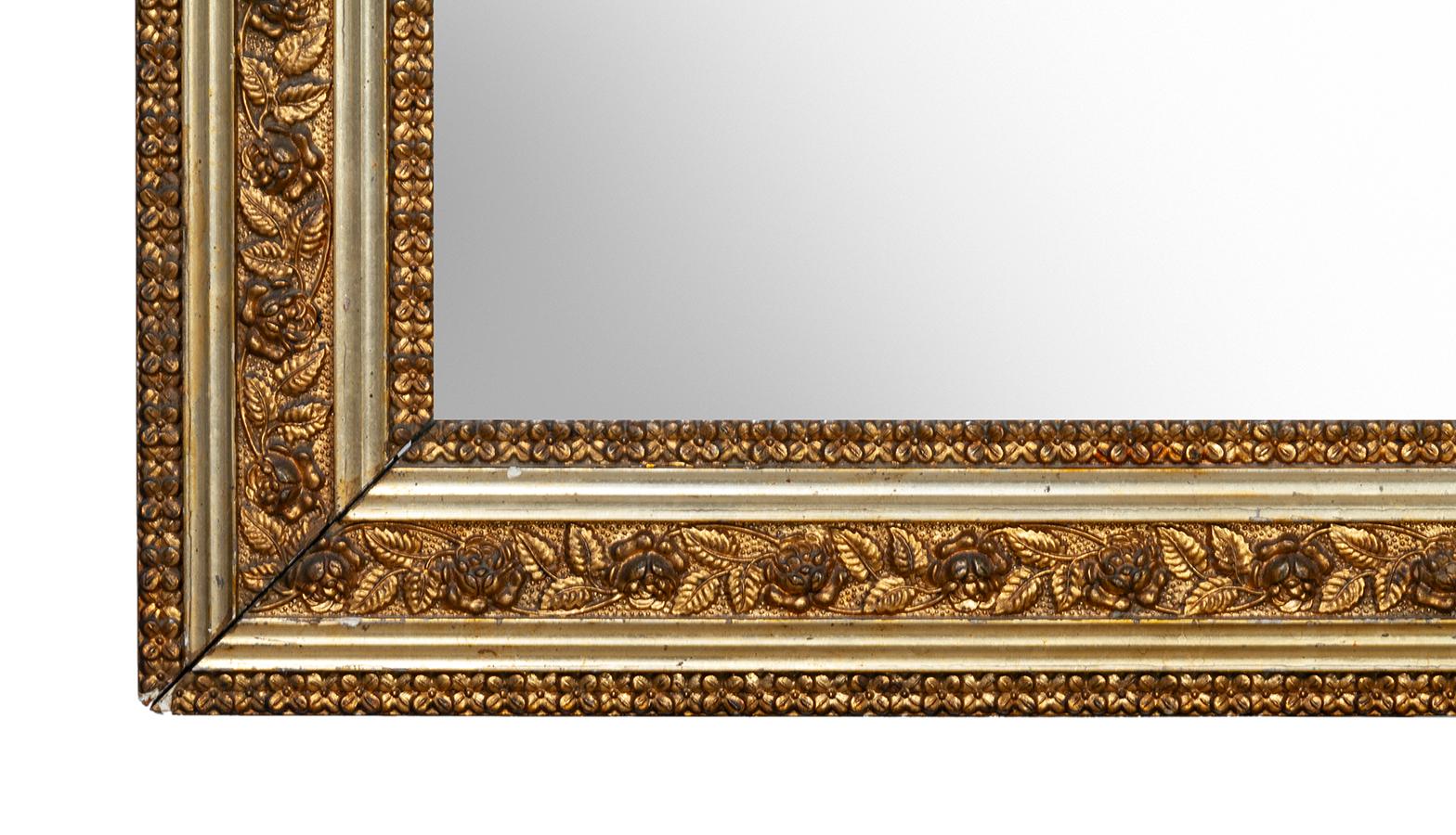 British Antique Aesthetic Movement  Multi Toned Gilt Framed Mirror For Sale