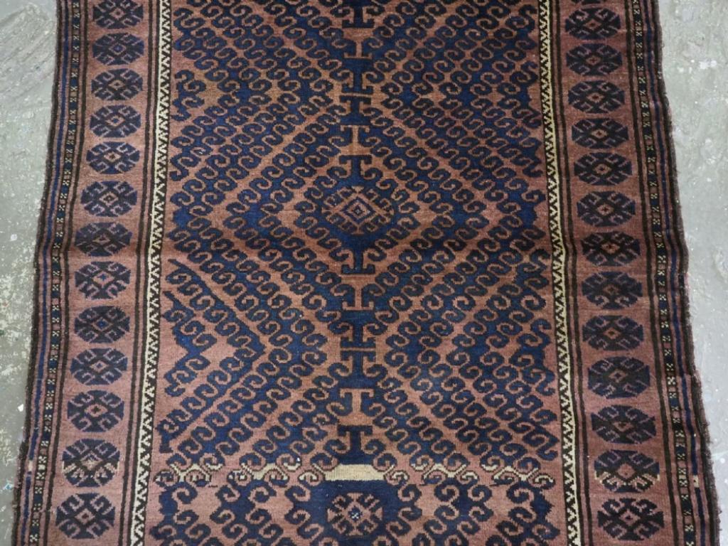 20th Century Antique Afghan Adraskhan Baluch Rug With 'Mushwani' Design, Circa 1900/20 For Sale