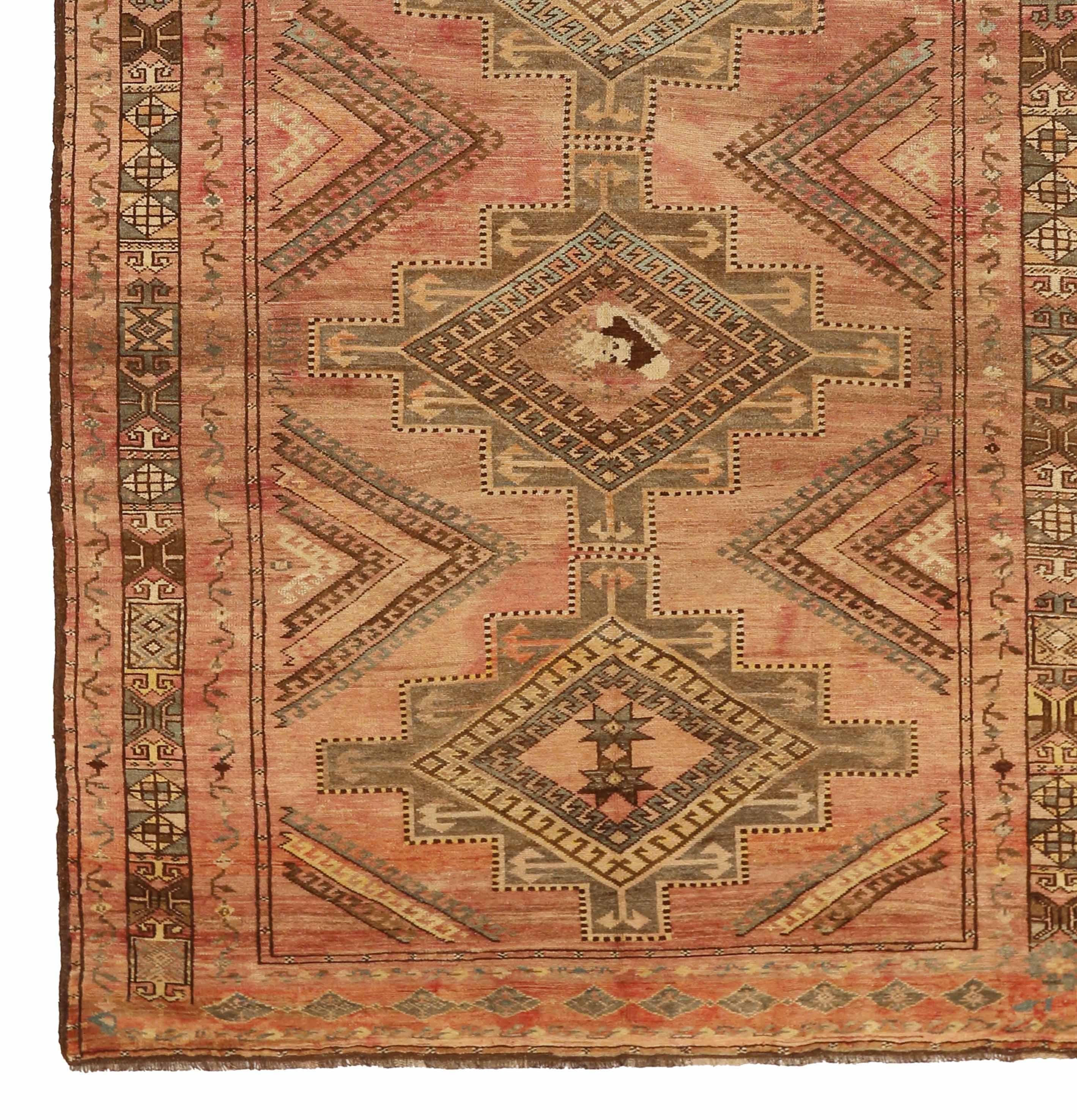 Hand-Woven Antique Afghan Area Rug Afghan Design For Sale