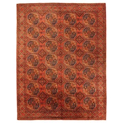 Antique Afghan Area Rug Bashir Design