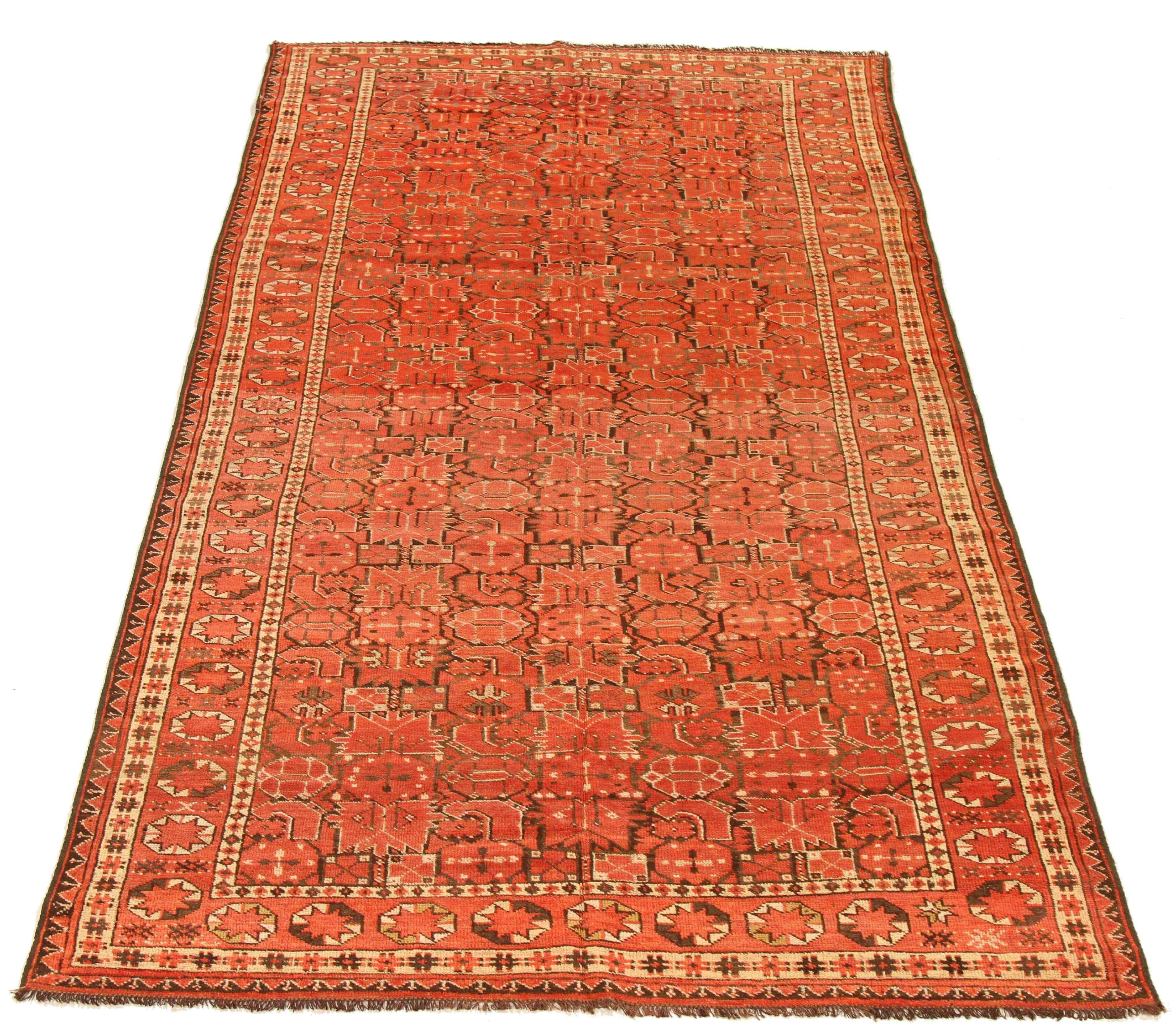 Antique Afghan area rug handwoven from the finest sheep’s wool. It’s colored with all-natural vegetable dyes that are safe for humans and pets. It’s a traditional Bashir design handwoven by expert artisans. It’s a lovely area rug that can be