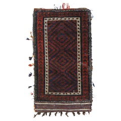 Antique Afghan Baluch Balisht Bag, Nomadic Wall Hanging, Tribal Style Tapestry