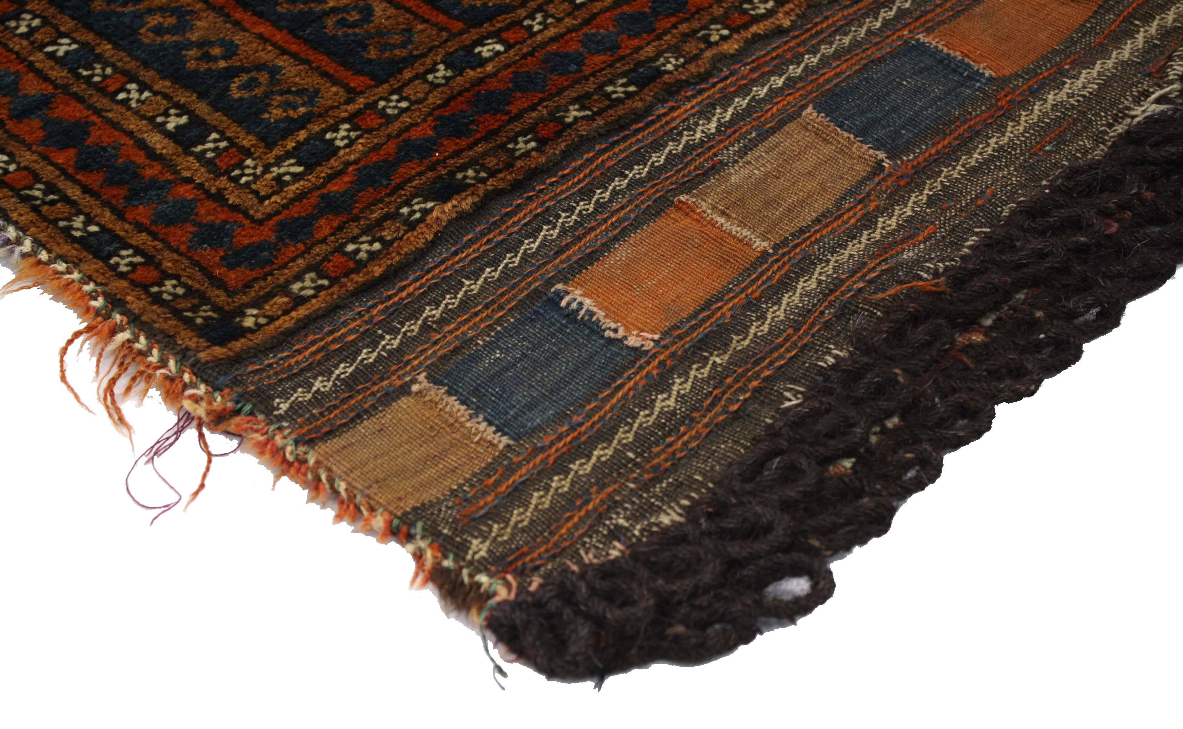 Antique Afghan Baluch Balisht Bag, Tribal Style Tapestry, Nomadic Wall Hanging 3