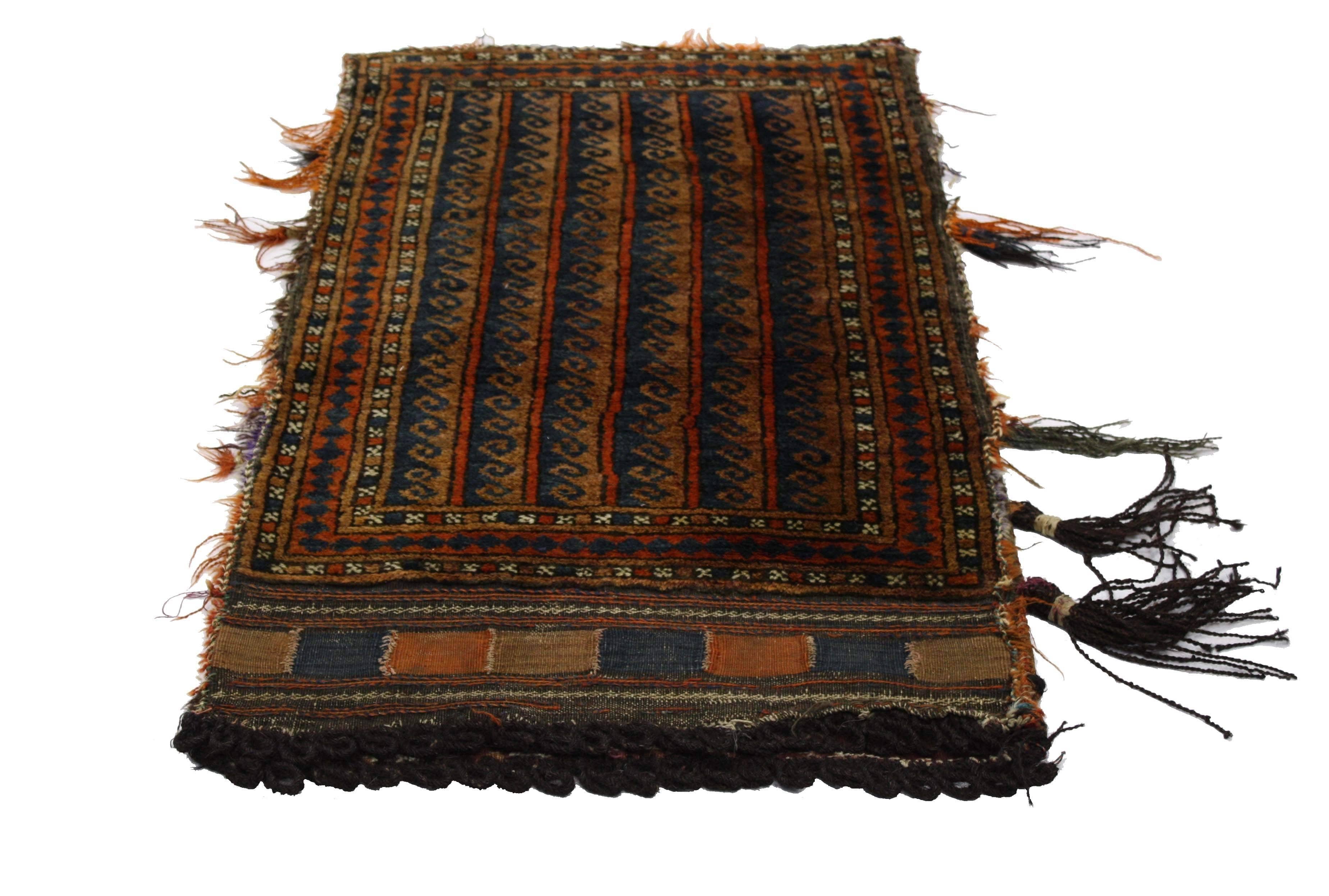 Antique Afghan Baluch Balisht Bag, Tribal Style Tapestry, Nomadic Wall Hanging 4