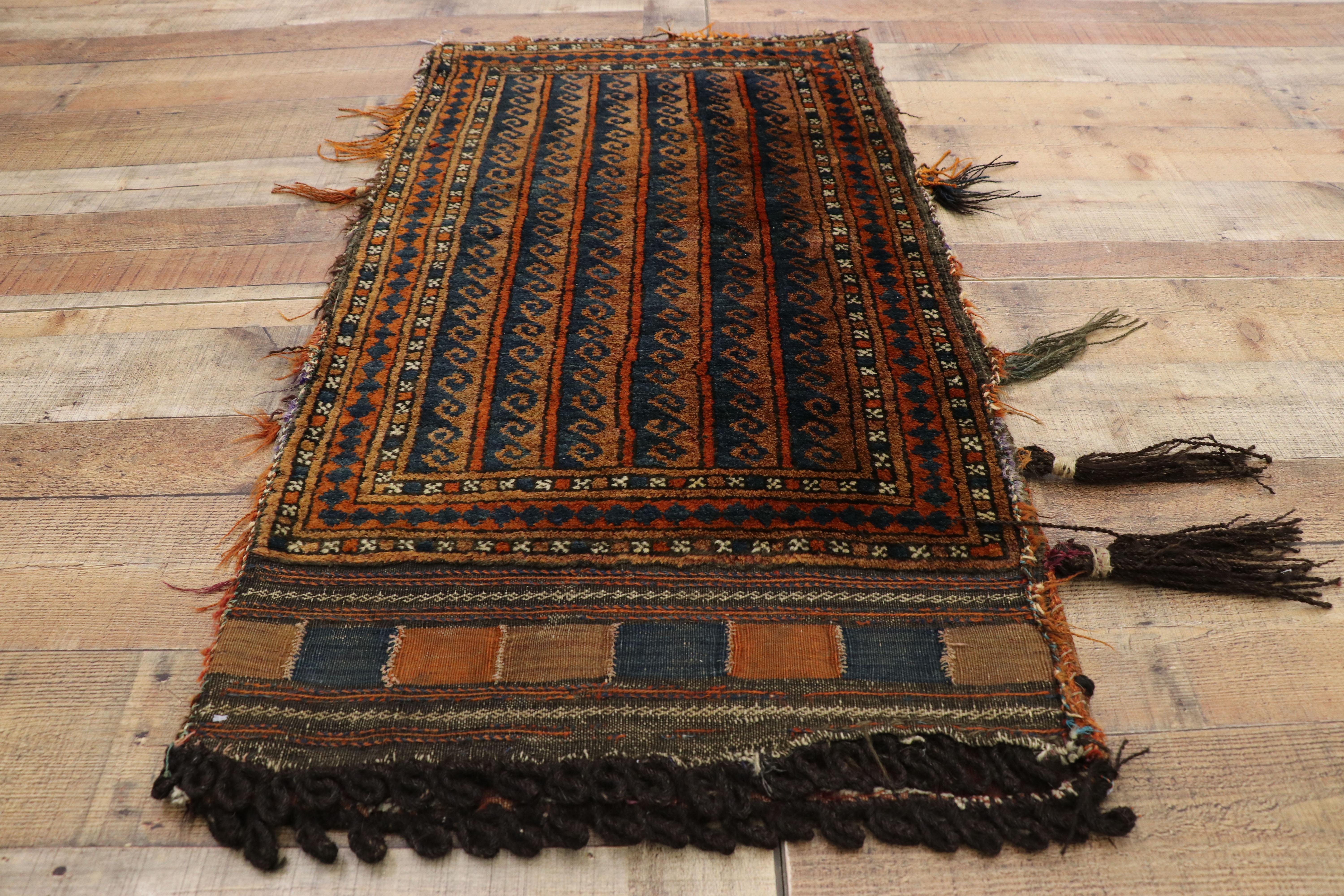 Wool Antique Afghan Baluch Balisht Bag, Tribal Style Tapestry, Nomadic Wall Hanging