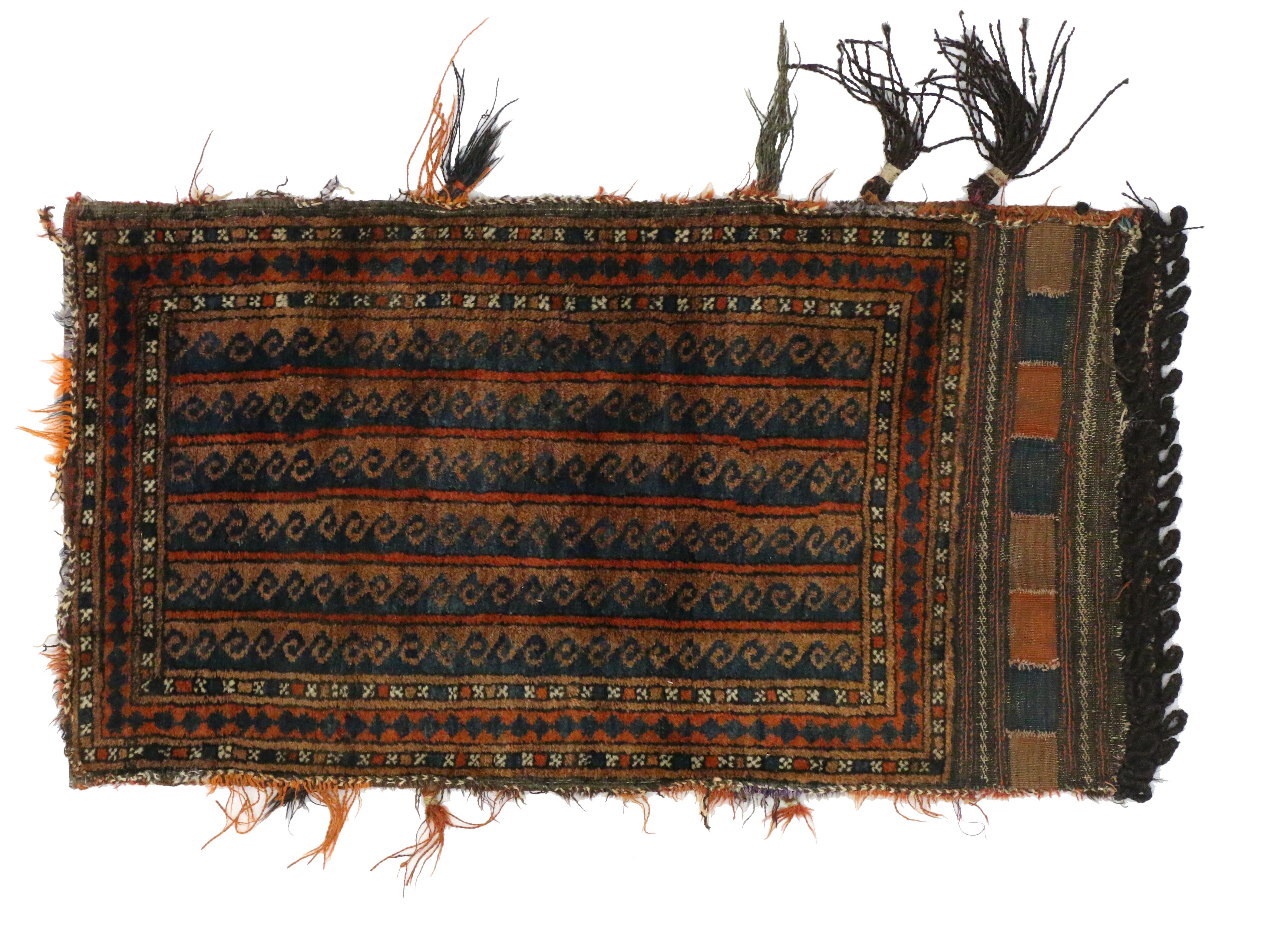 Antique Afghan Baluch Balisht Bag, Tribal Style Tapestry, Nomadic Wall Hanging 2