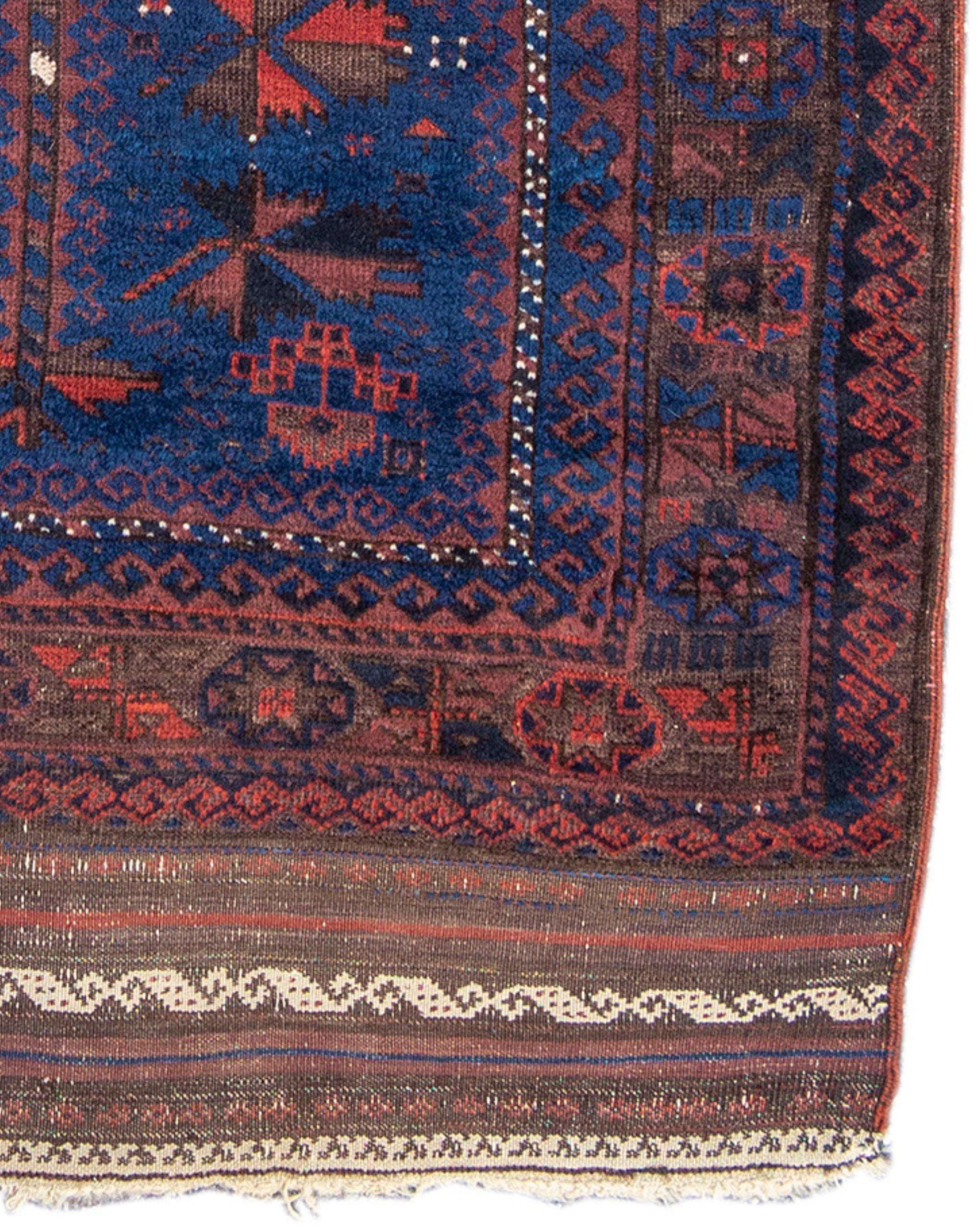 Wool Antique Afghan Baluch Prayer Rug, Late 19th Century For Sale