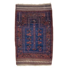 Ancien tapis de prière baloutche afghan, fin du 19e siècle