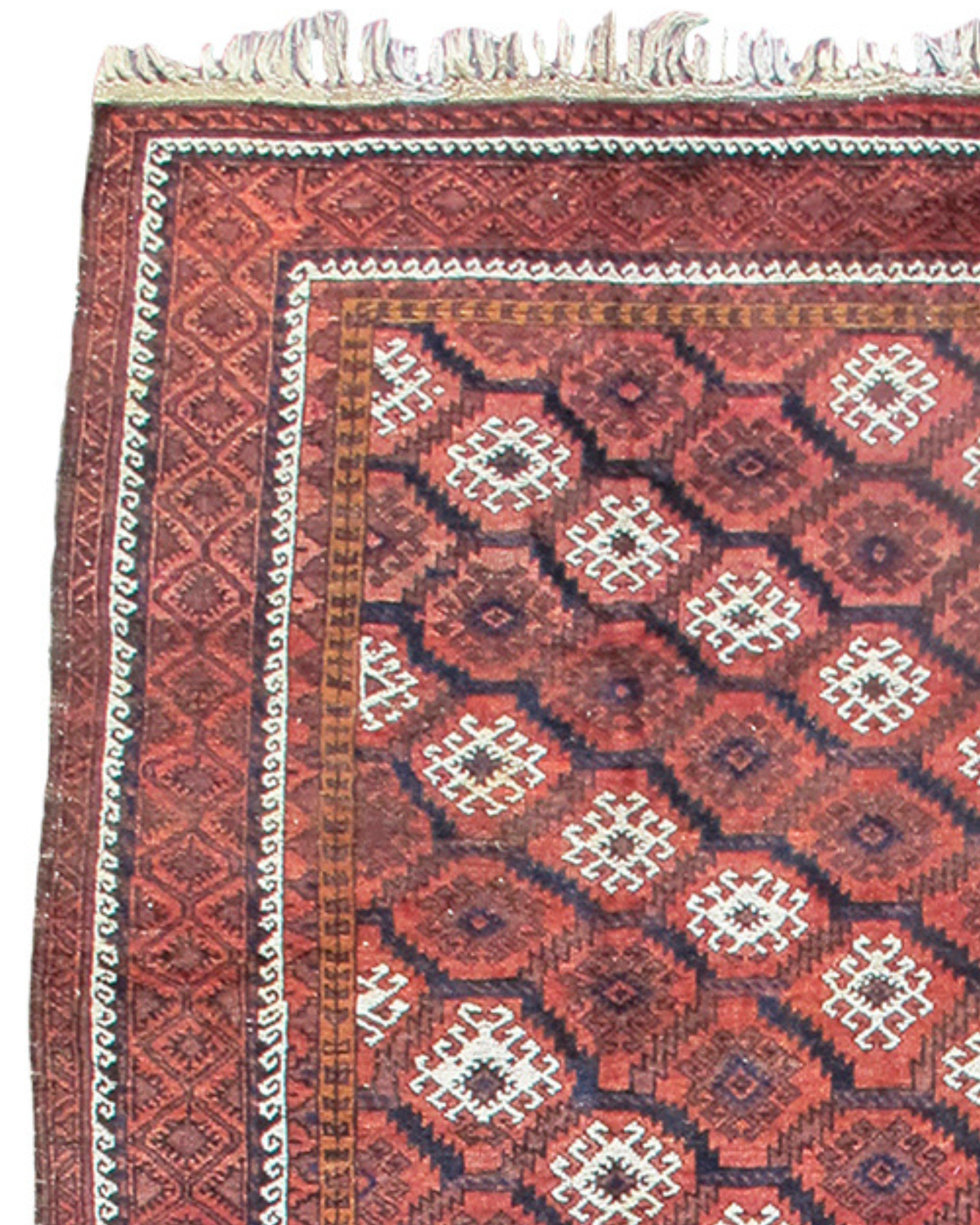 Hand-Woven Antique Afghan Baluch Rug, Early 20th Century For Sale