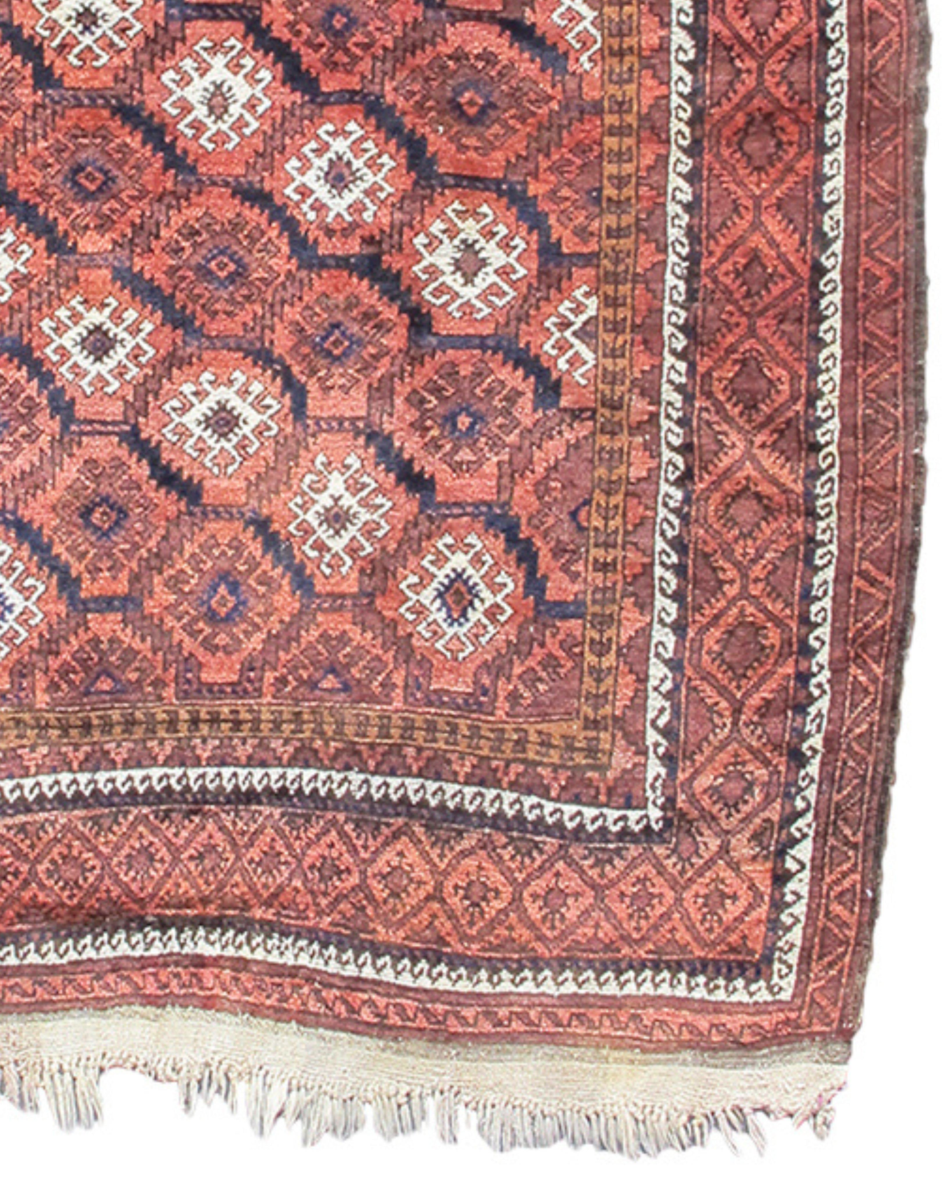 Wool Antique Afghan Baluch Rug, Early 20th Century For Sale