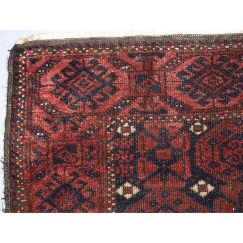 19th Century Antique Afghan Baluch Rug from Western Afghanistan For Sale