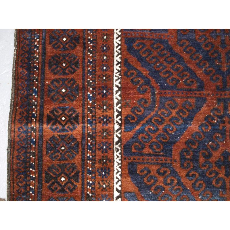 20th Century Antique Afghan Baluch Rug with Mushwani Design, circa 1900/20 For Sale