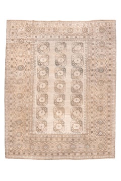 Antique Afghan Beshir Hand Knotted Wool Rug with Allover Gul Motif