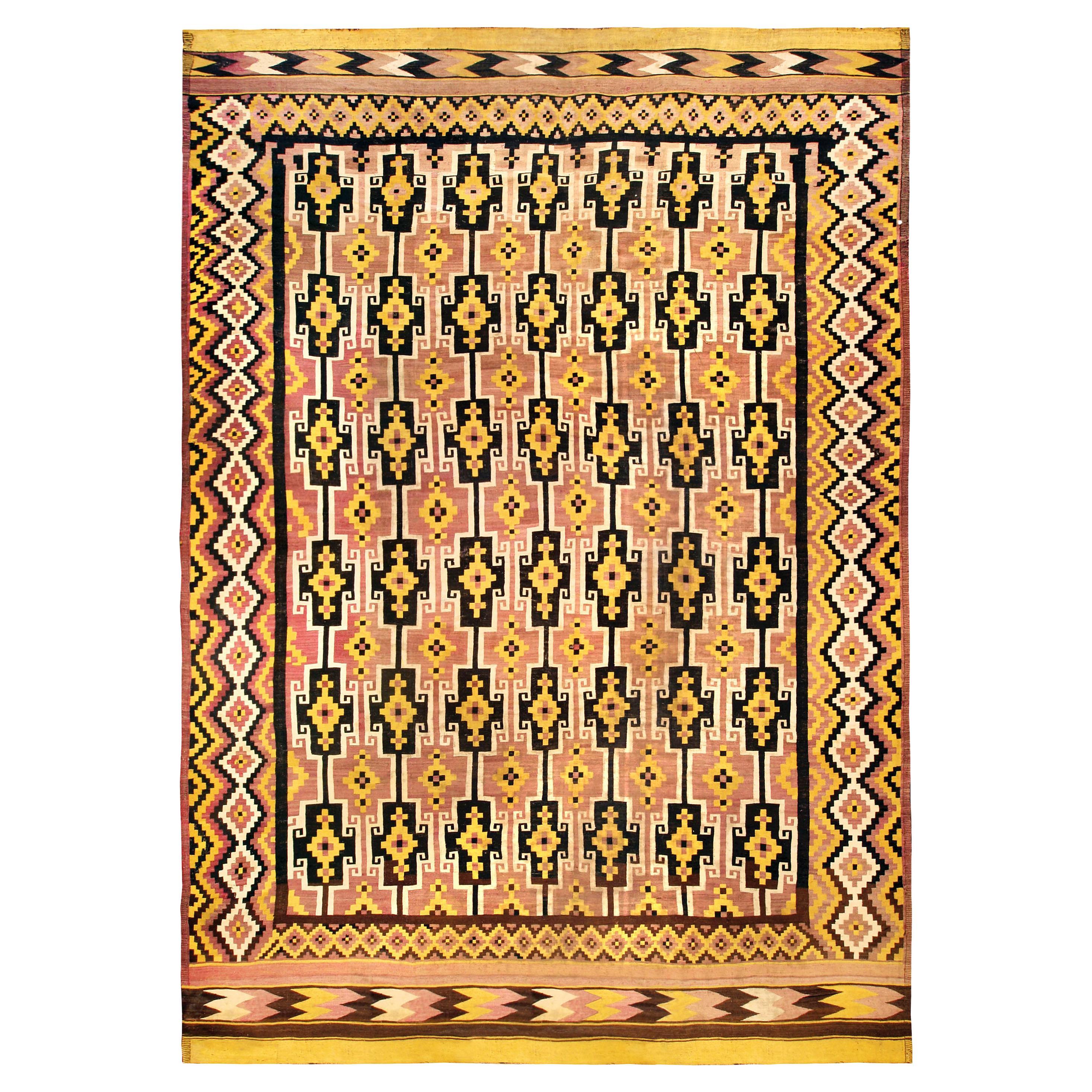 Mid-20th Century Afghan Kilim Wool Rug For Sale