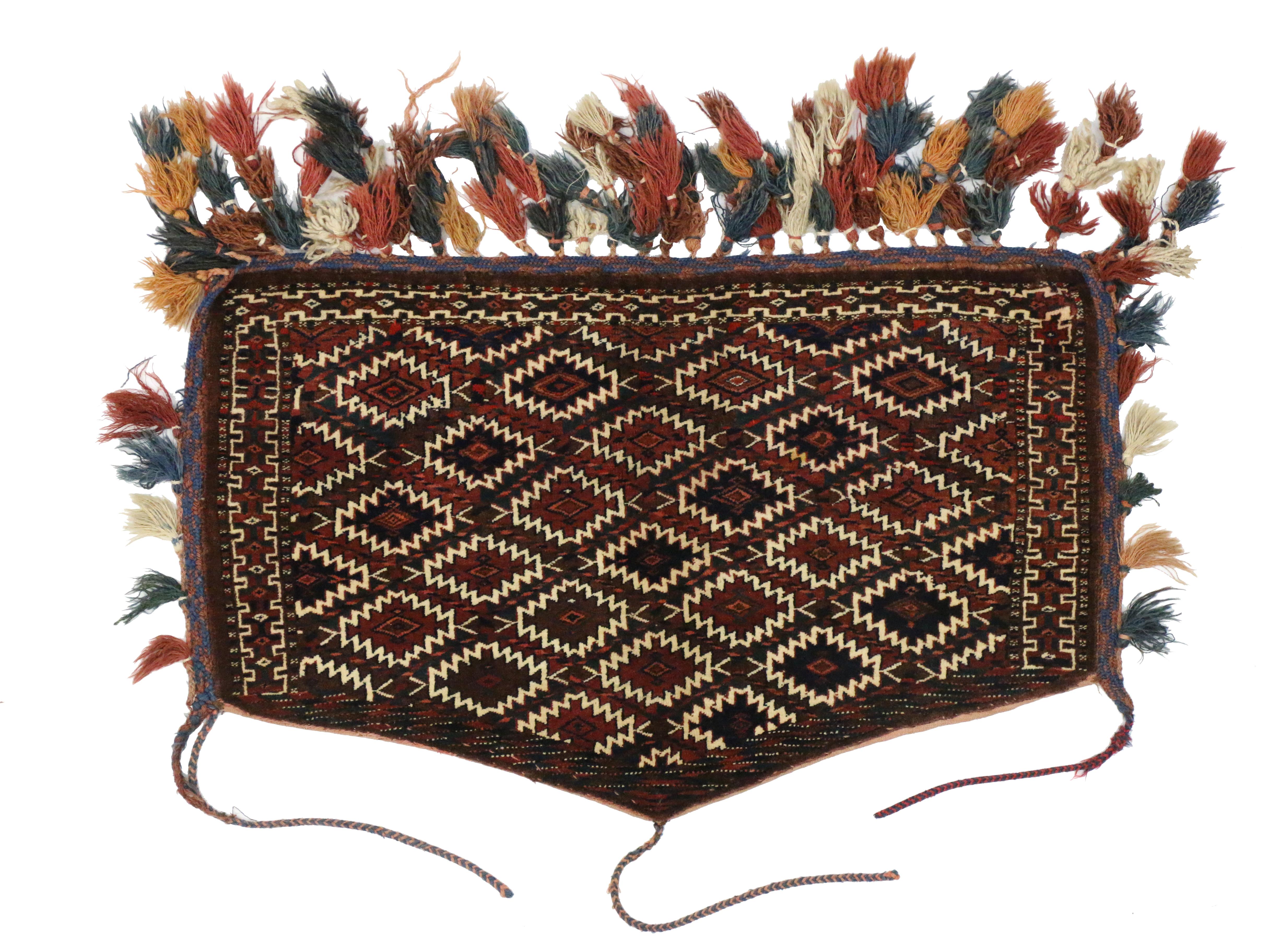 Antique Afghan Camel Trapping, Yomut Turkmen Wall Hanging, Tribal Textile 2