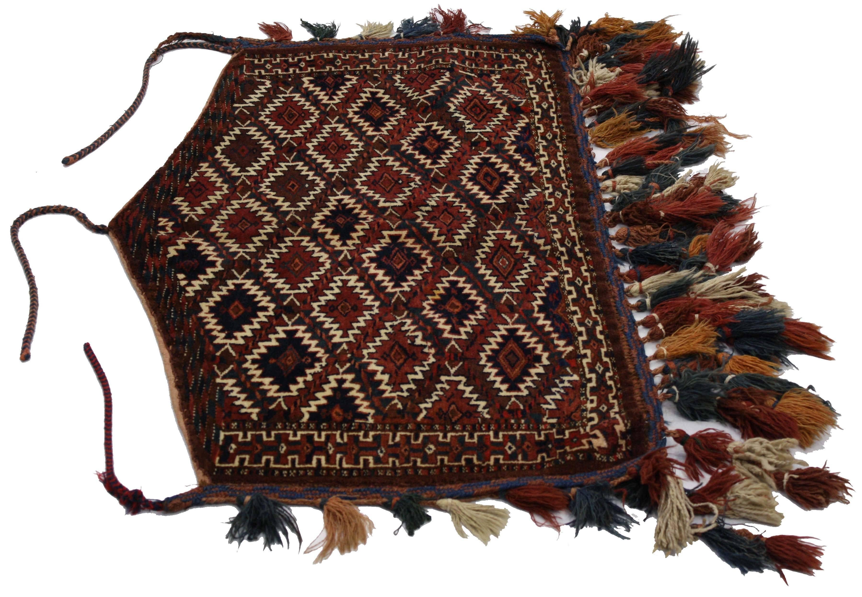 Wool Antique Afghan Camel Trapping, Yomut Turkmen Wall Hanging, Tribal Textile For Sale