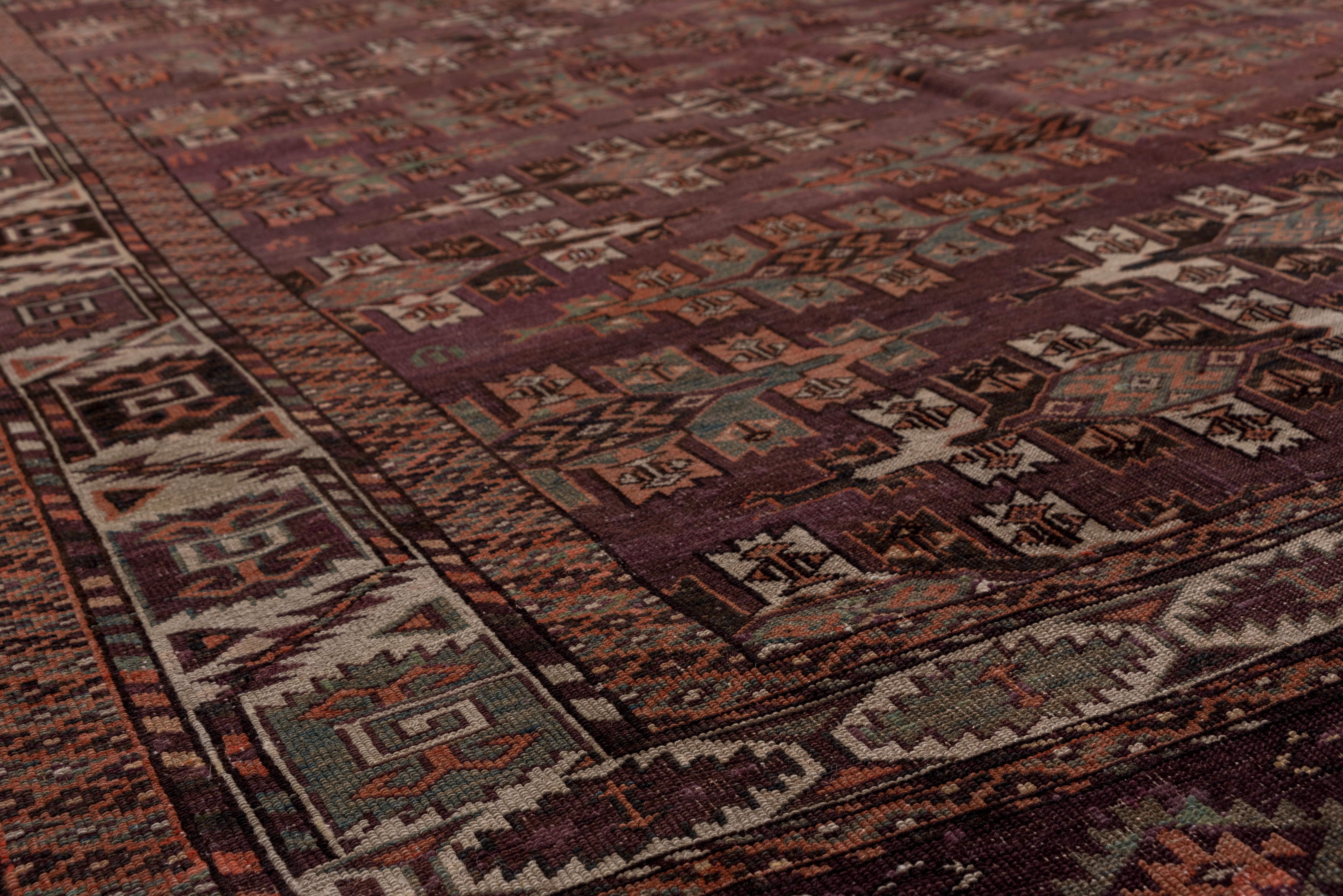 Hand-Knotted Antique Afghan Carpet, Late 19th Century, circa 1890s