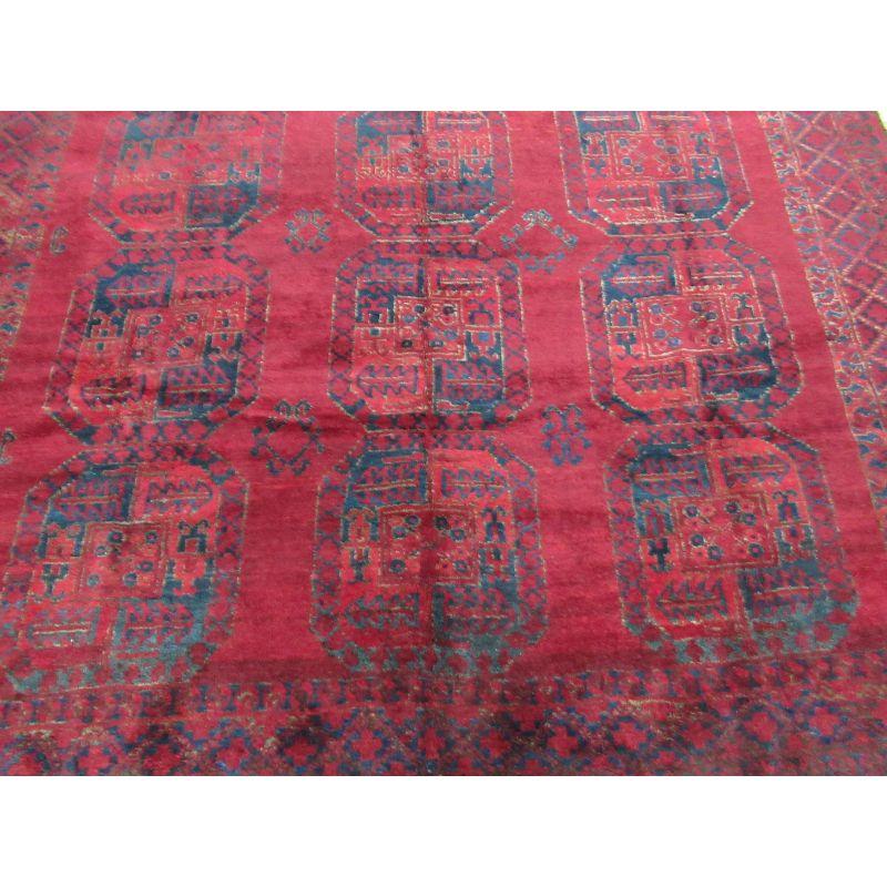 Antique Afghan Carpet with Traditional Ersari Design R-2104 In Excellent Condition For Sale In Moreton-In-Marsh, GB