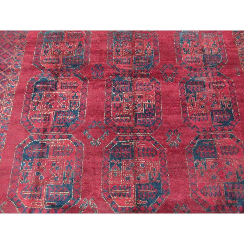 20th Century Antique Afghan Carpet with Traditional Ersari Design R-2104 For Sale