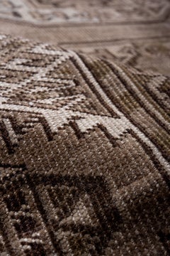 Antique Afghan Ersari Carpet, Brown Field, circa 1930s
