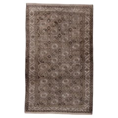 Antique Afghan Ersari Carpet, Brown Field, circa 1930s