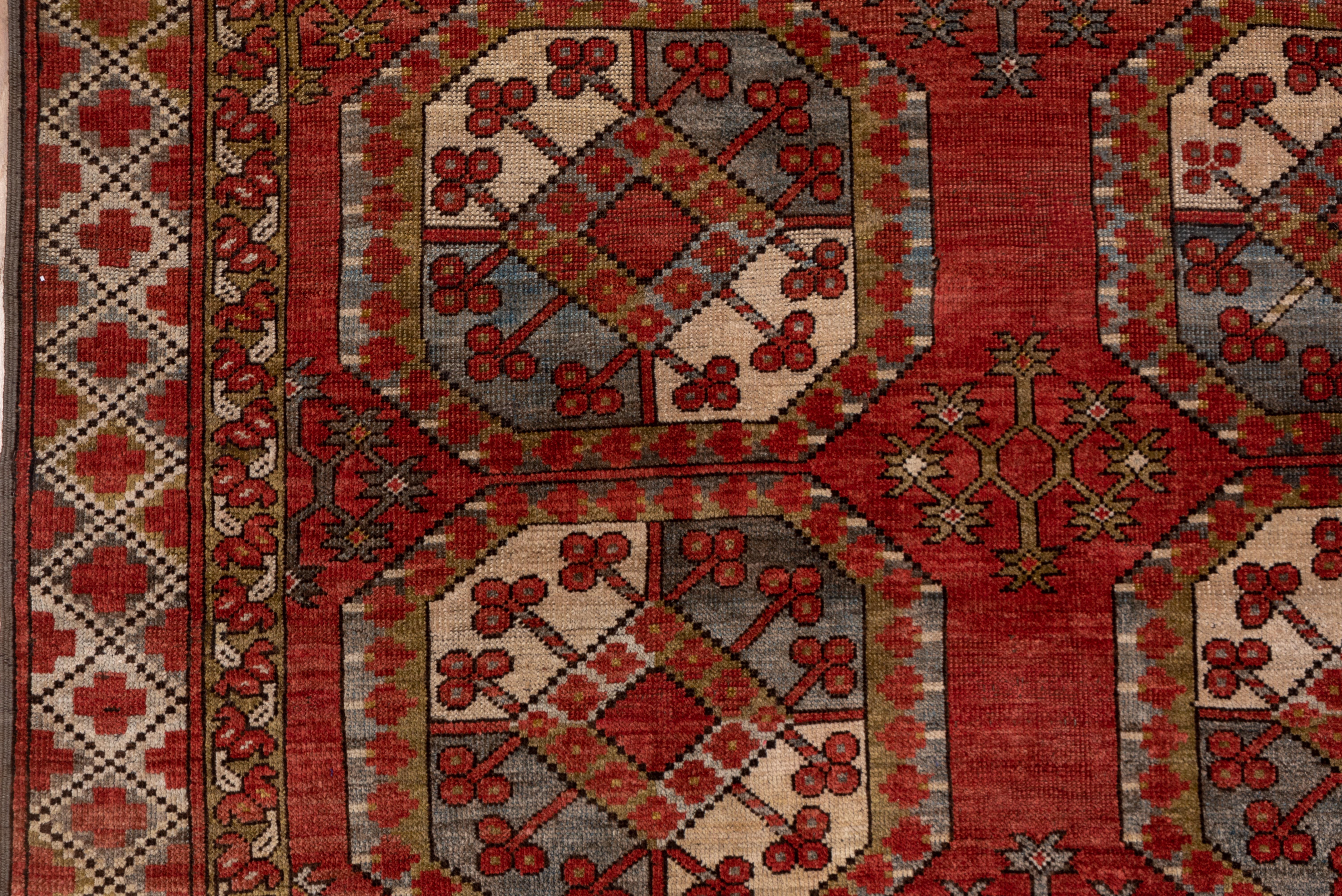 Early 20th Century Antique Afghan Ersari Carpet, Red Field, Allover Field
