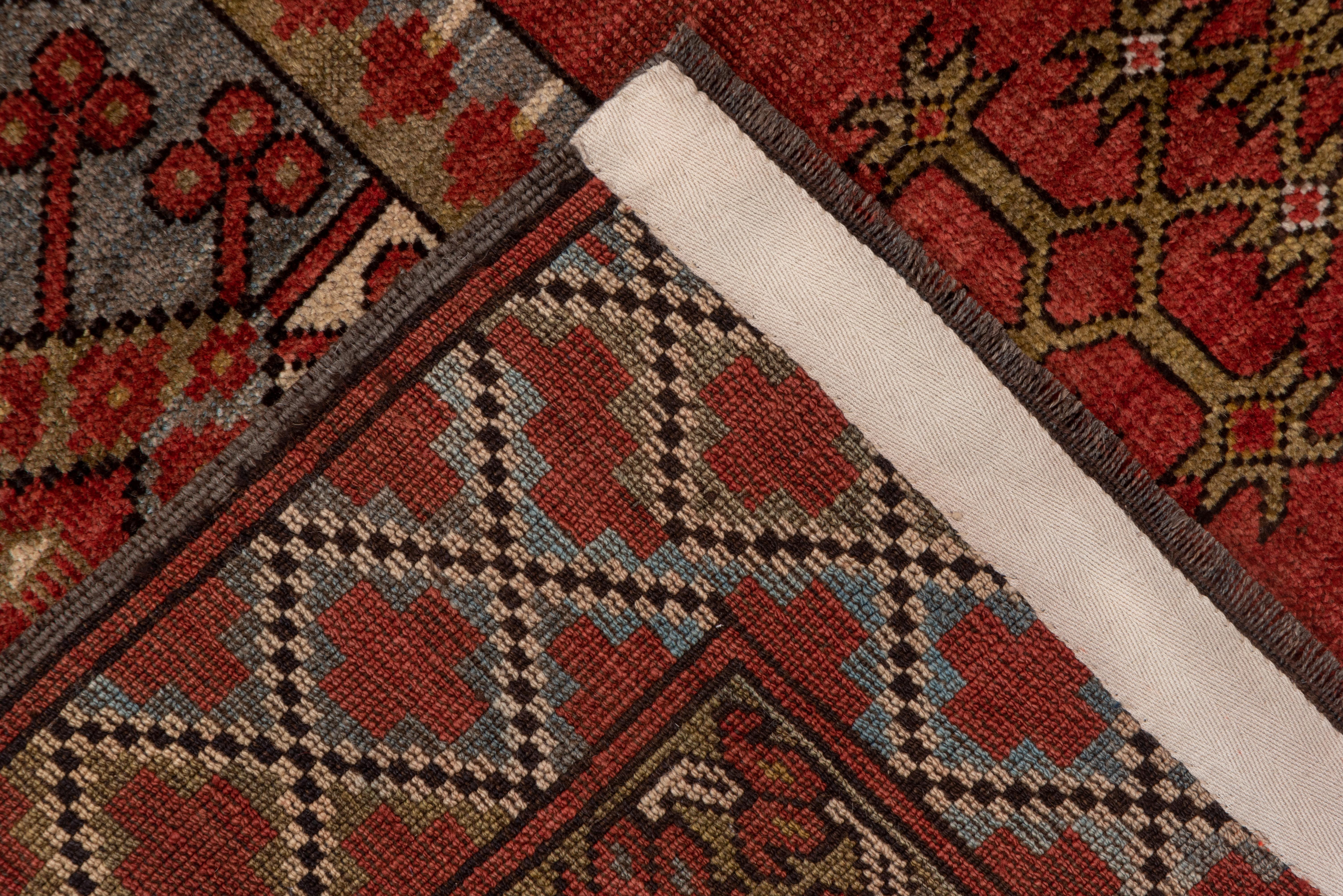 Wool Antique Afghan Ersari Carpet, Red Field, Allover Field