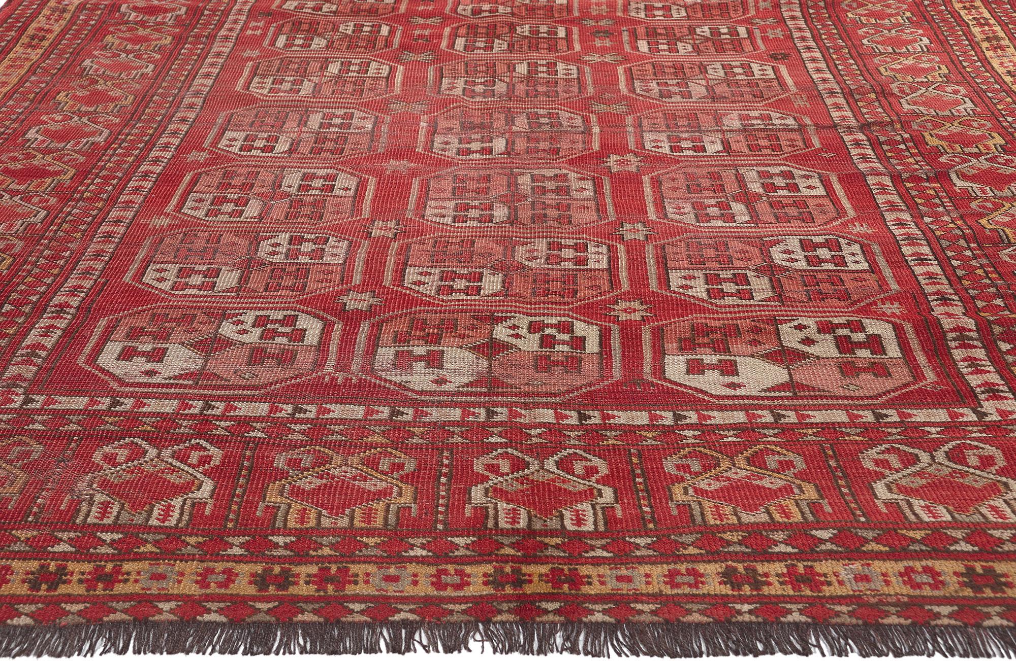 Antiker afghanischer Ersari-Teppich, Nomaden-Charm auf Maximalismus (Afghanisch) im Angebot