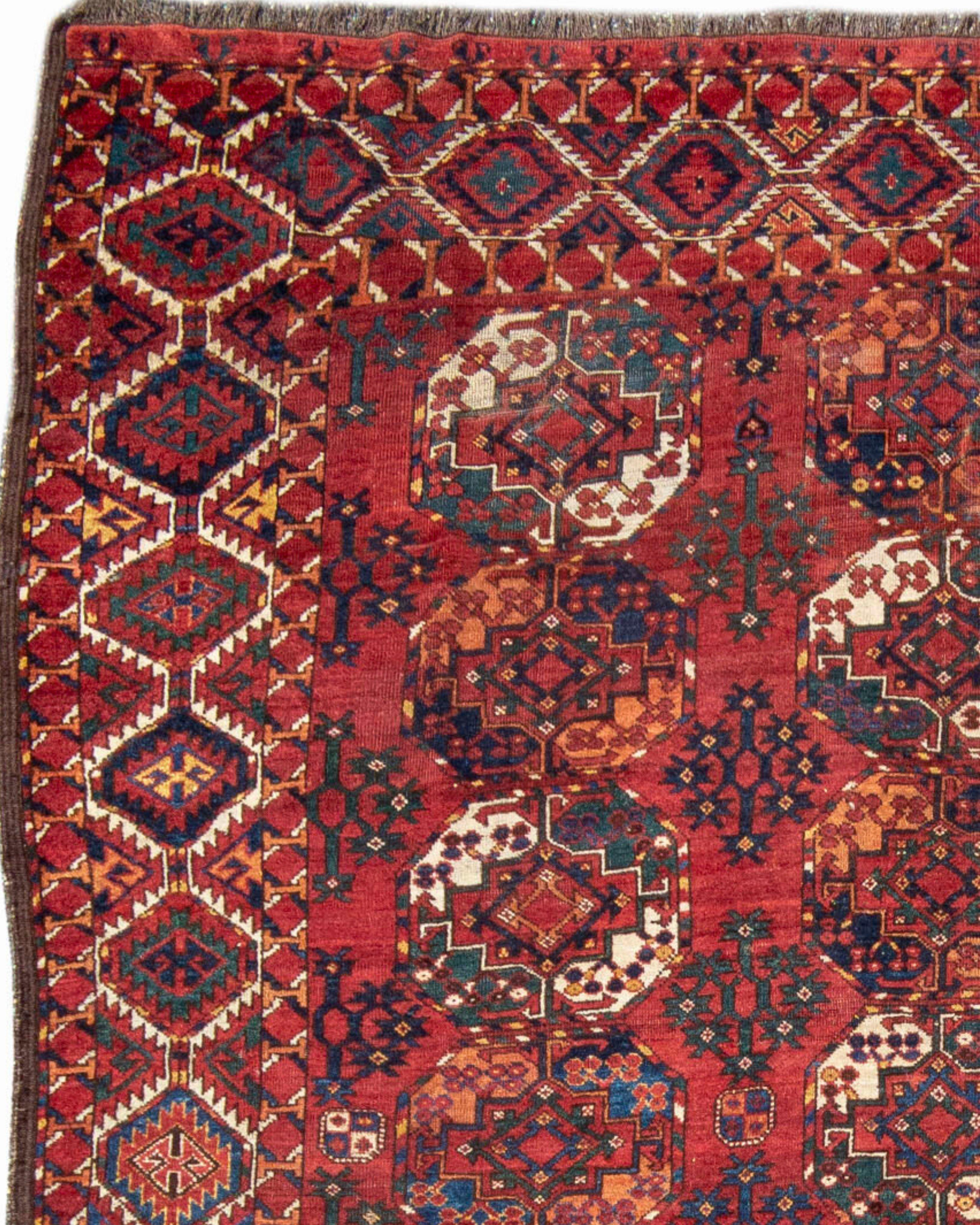 Hand-Woven Antique Afghan Ersari Main Carpet, 19th Century
