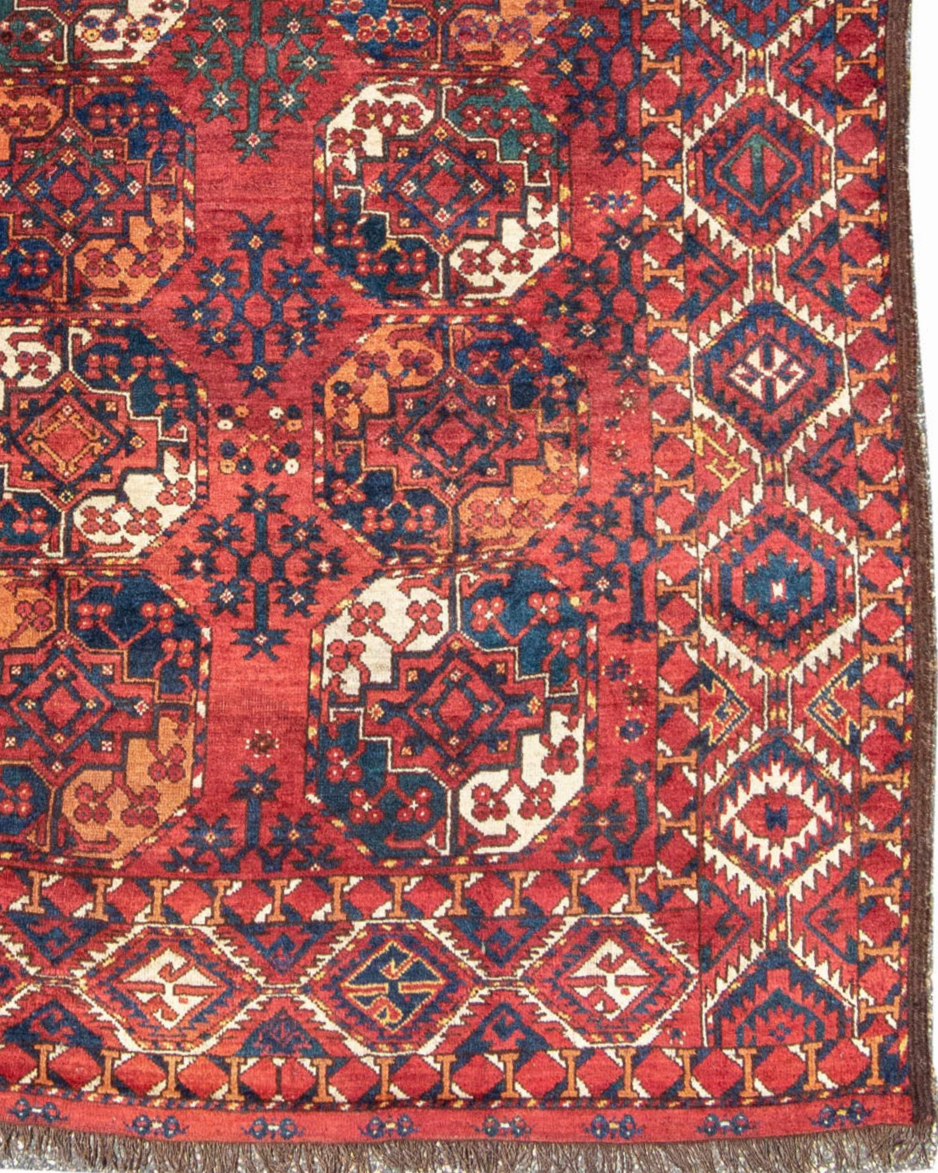 Wool Antique Afghan Ersari Main Carpet, 19th Century