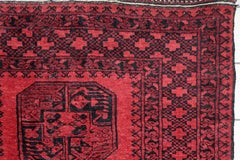 Antique Afghan Ersari Rug, 1920s Tribal Wool Elephant Foot 3.9' x 6.4' - 1C1225