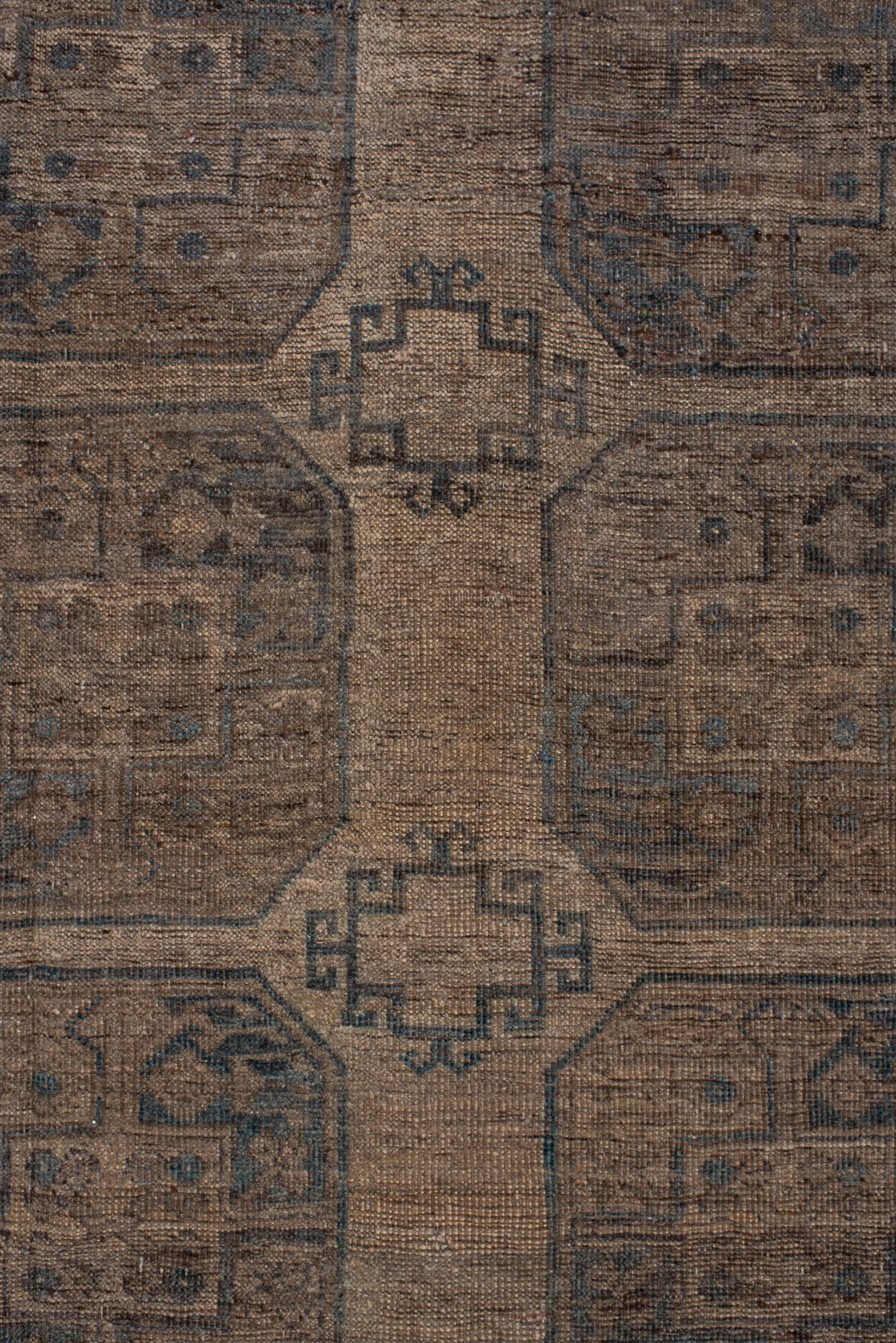 Antique Afghan Ersari Rug with Earth Tone Palette In Good Condition For Sale In New York, NY