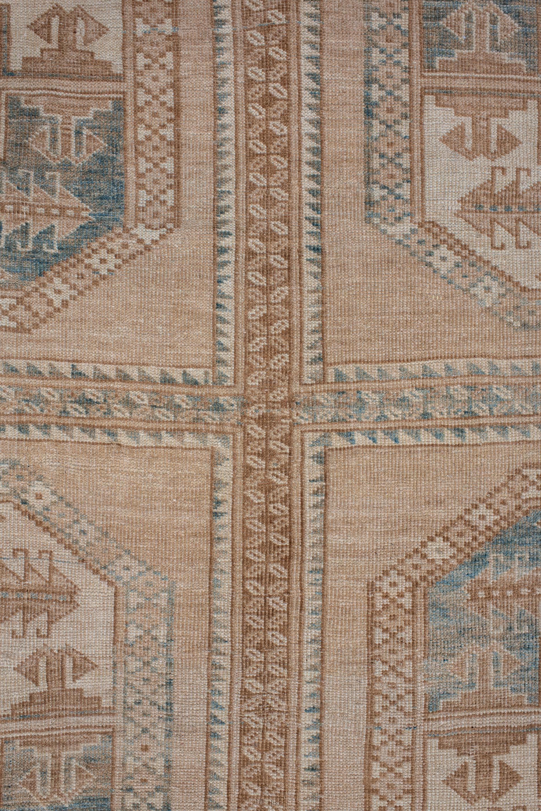 Noué à la main Tapis afghan ancien Ersari avec palette de tons terreux
