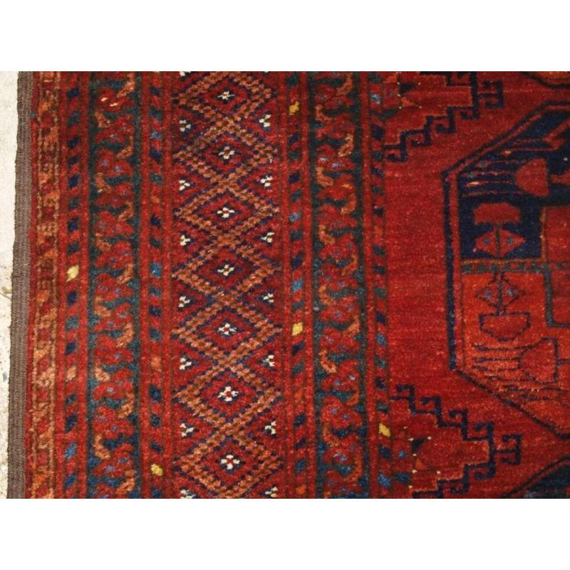 Antique Afghan Ersari Turkmen Main Carpet In Good Condition For Sale In Moreton-In-Marsh, GB