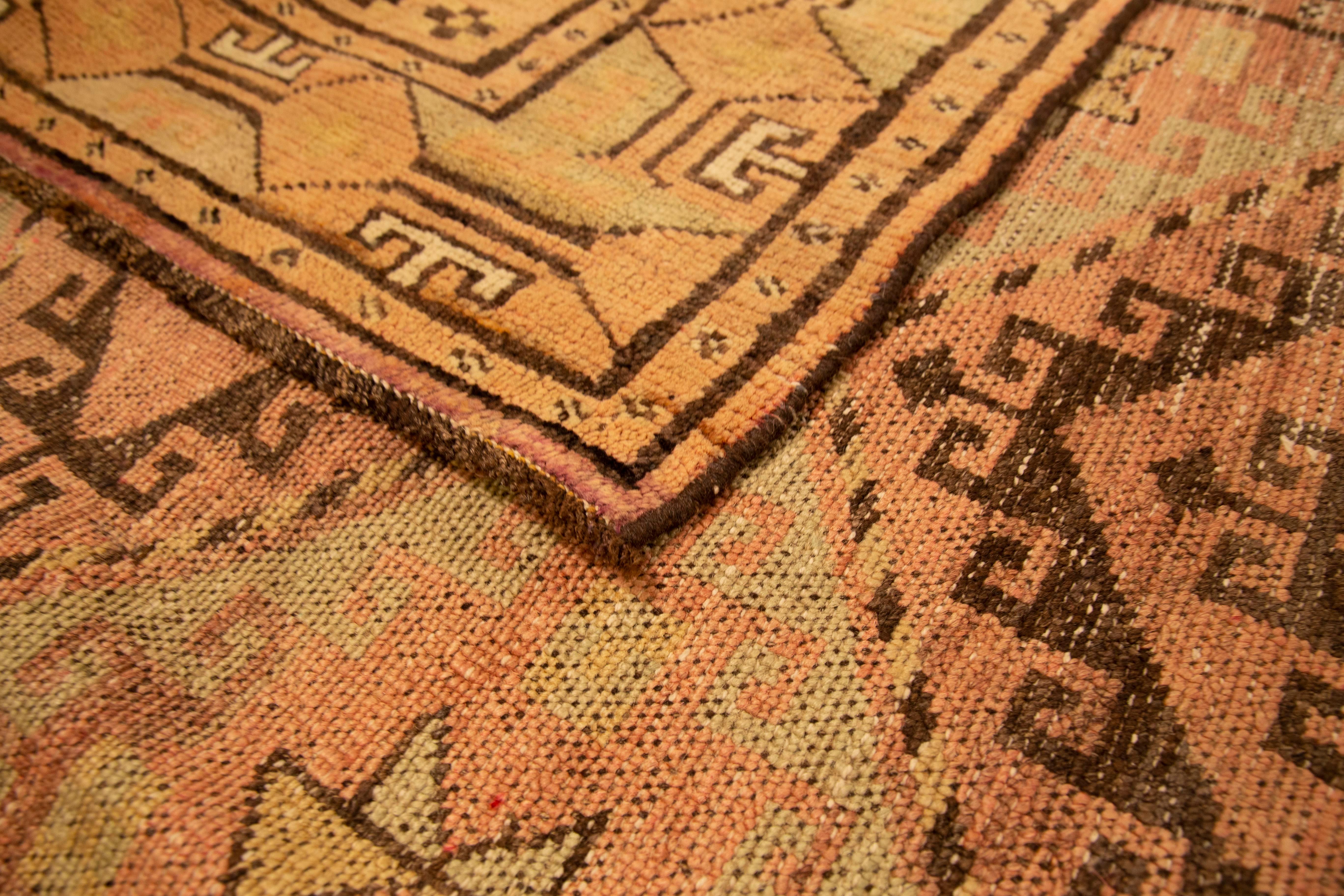 Hand-Woven Antique Afghan Handwoven Area Rug For Sale