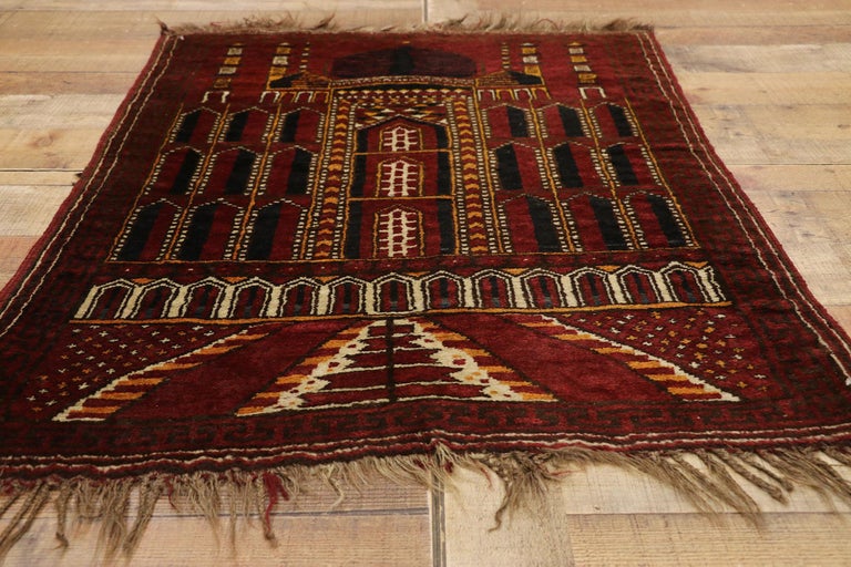 Antique Afghan Kizil Ayak Mosque Prayer Rug For Sale at 1stDibs