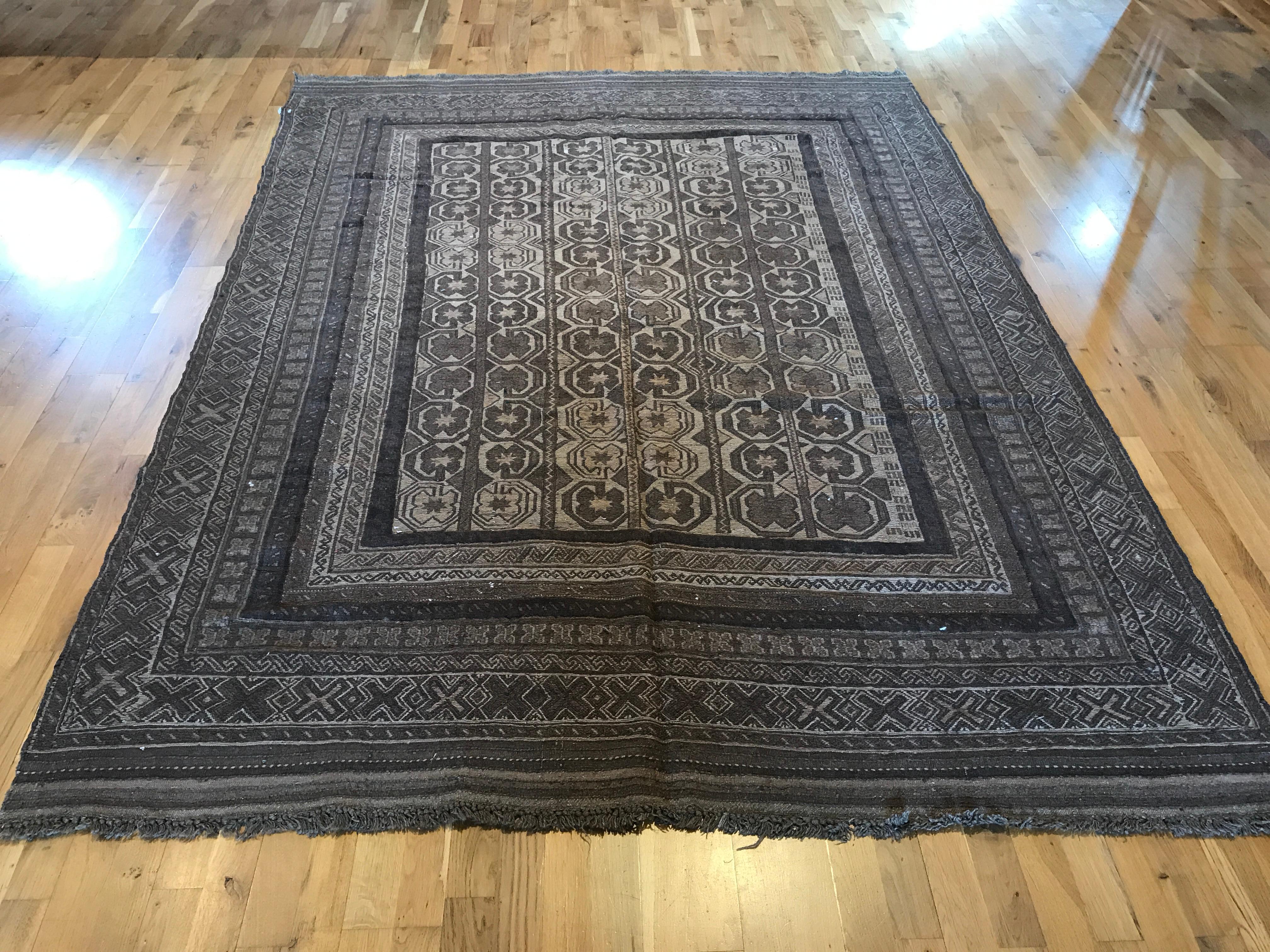 Antique Afghan Rug In Good Condition For Sale In Los Angeles, CA