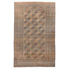 Antique Afghan Rug with Repeating Octagonal Gul Design
