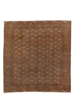 Antique Afghan Rug with Rusty Red Field