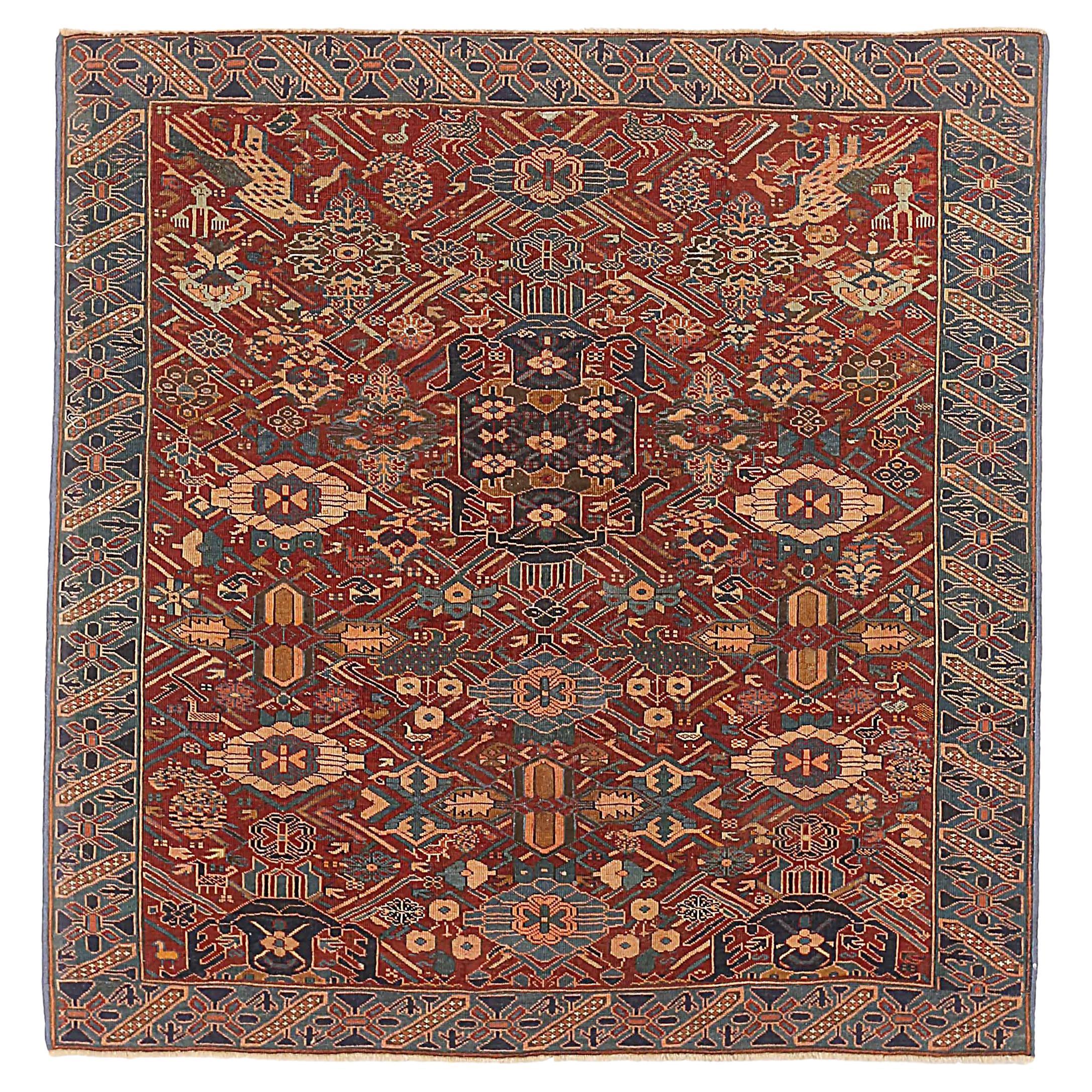 Antique Afghan Rug with Elephant Feet Design For Sale at 1stDibs